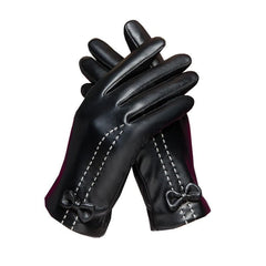 Touch screen fleece PU gloves
