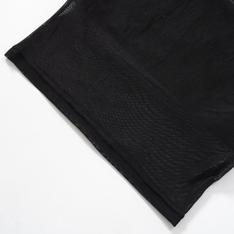 Solid sleeveless mesh backless tube top