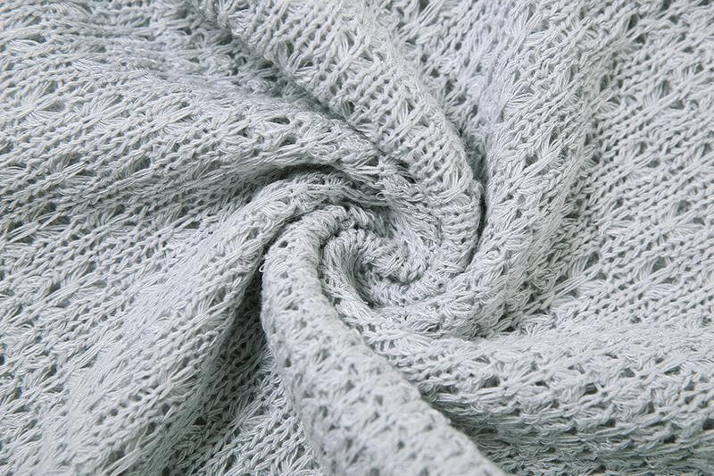 Crochet patchwork solid low rise pant