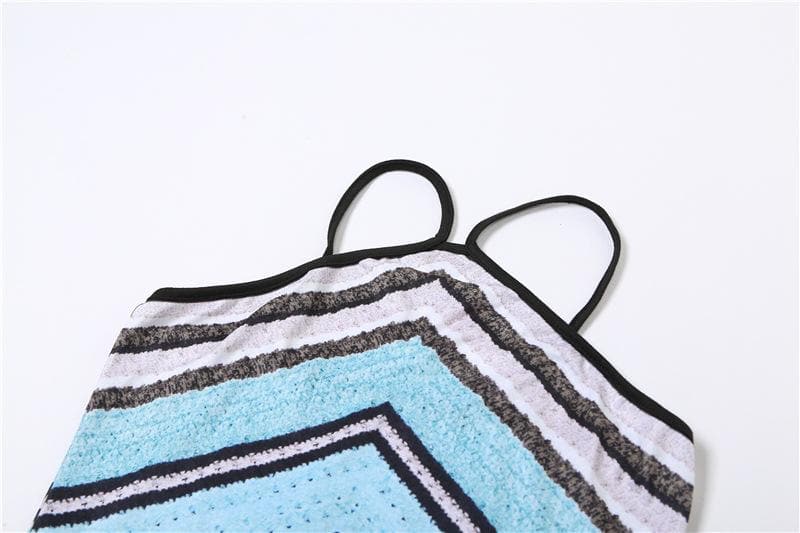 Contrast print sleeveless backless maxi dress