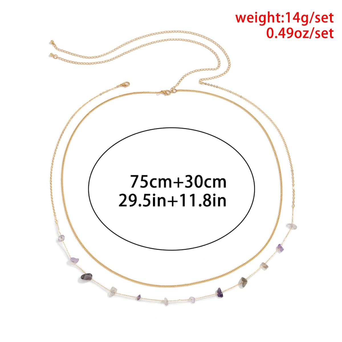 Stone multicolor 2 pcs waist chain