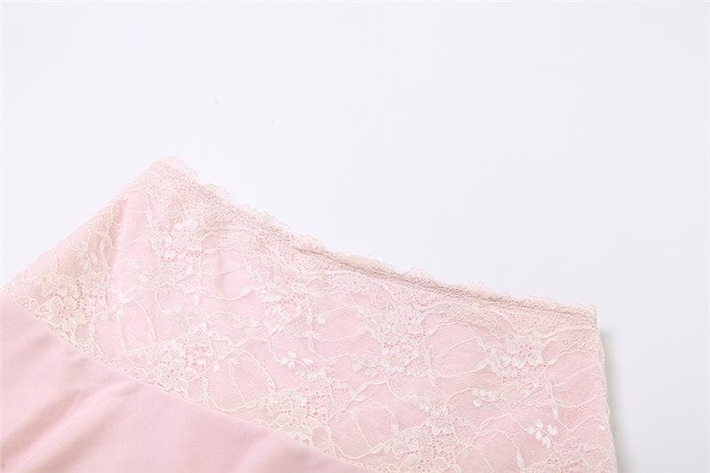 Corset lace patchwork tube ruffle low rise mini skirt set