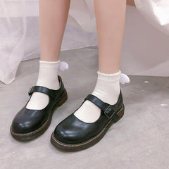 Ruffle solid wing applique short socks