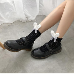 Bowknot bunny ears applique long socks