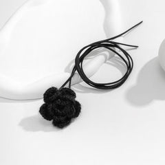 Knitted self tie flower applique waist chain