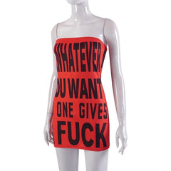 Sleeveless contrast print backless tube mini dress