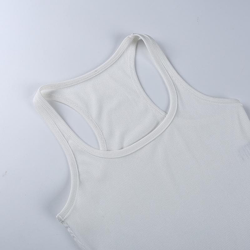 Ribbed sleeveless u neck solid bodysuit