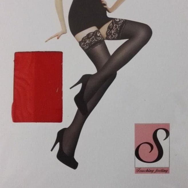 Solid lace mesh thigh high socks