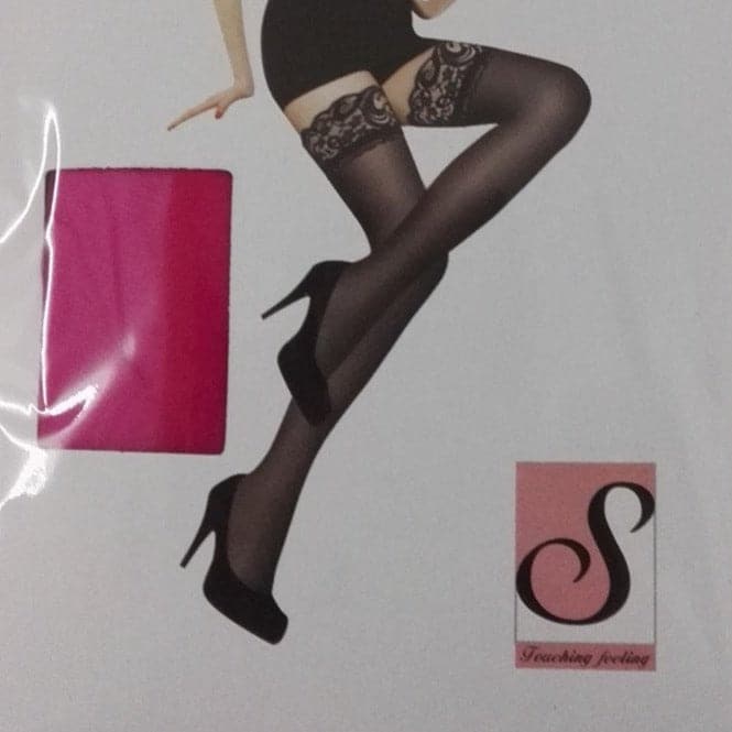 Solid lace mesh thigh high socks