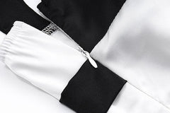 Contrast low cut satin self tie backless sleeveless crop top