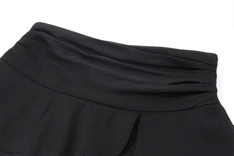 Button turnover collar long sleeve solid mini skirt set