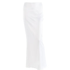 Satin zip-up solid low rise maxi skirt