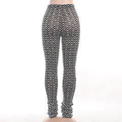 Ripple contrast textured high rise pant