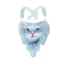 Cat print self tie open back feather halter crop top