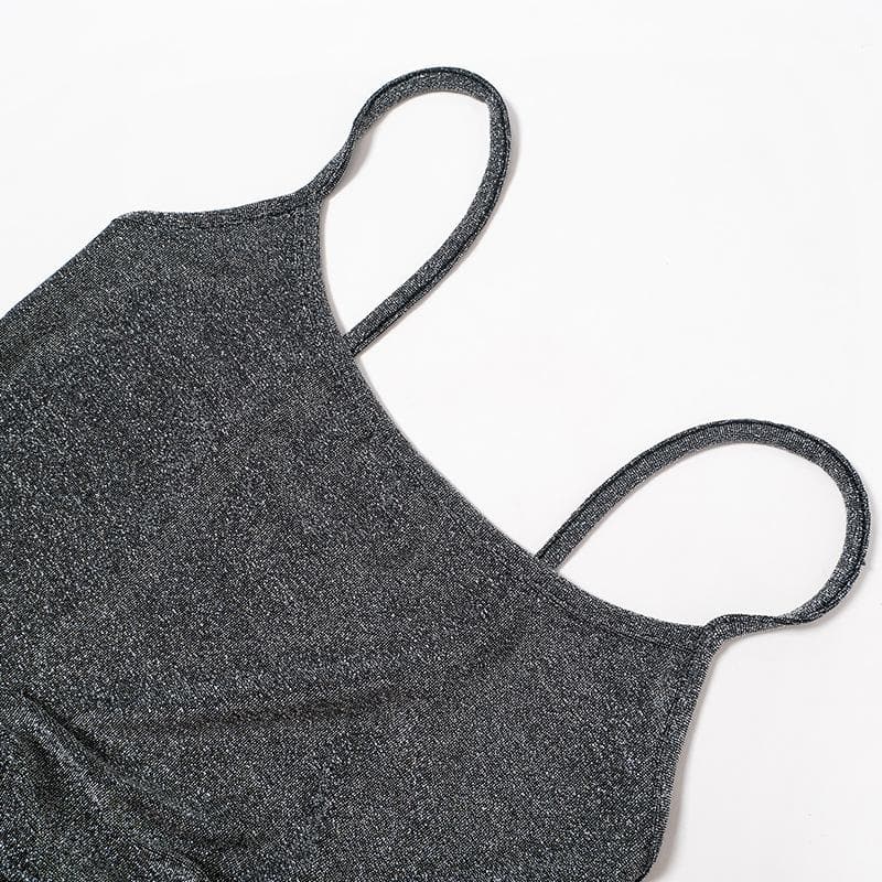 Backless hollow out drawstring ruched u neck textured mini dress