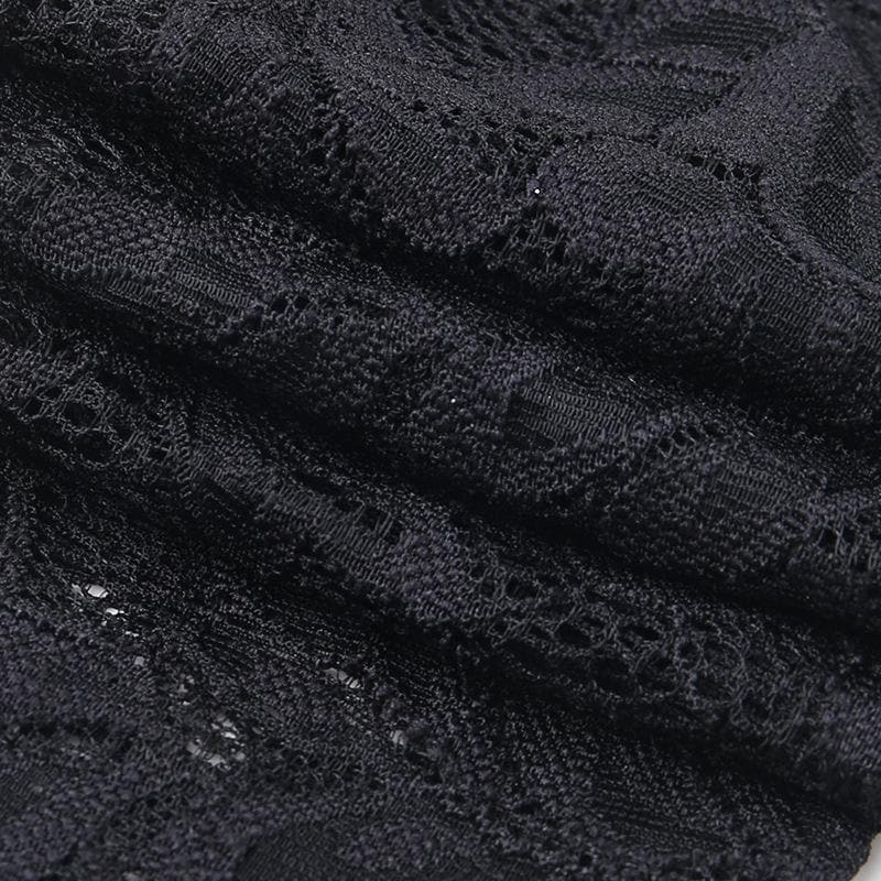 Lace solid long sleeve corset off shoulder top