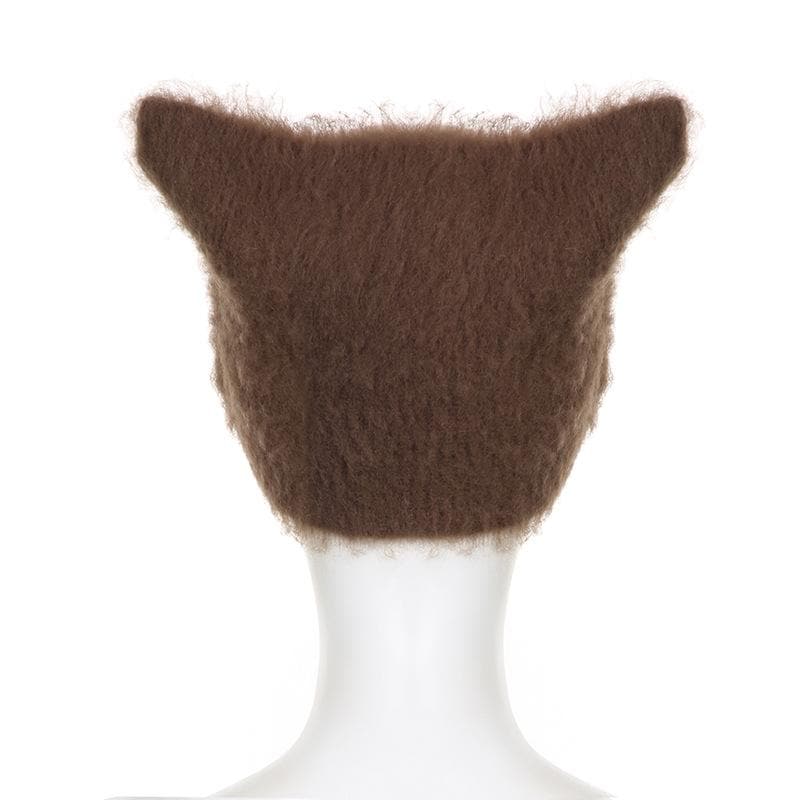 Contrast star pattern fluffy cap