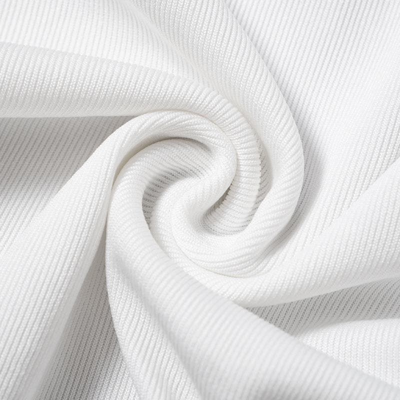 Ribbed long flared sleeve solid ruched off shoulder top