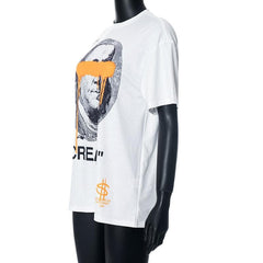 Short sleeve abstract contrast crewneck top