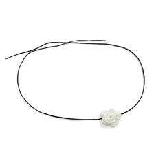 Knitted self tie flower applique waist chain
