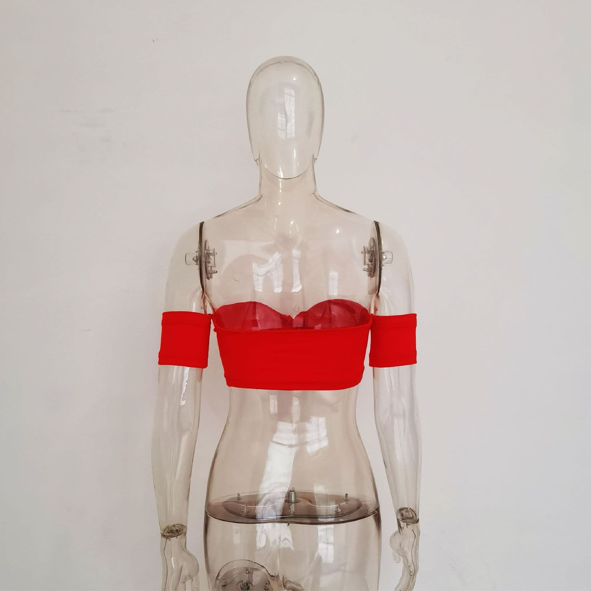 Off shoulder solid knotted tube top