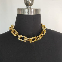 Metal chain solid chocker necklace