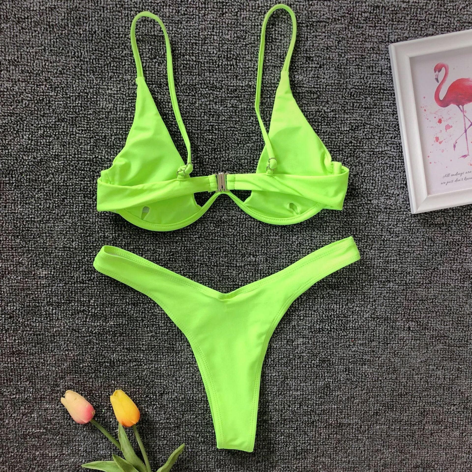 Push up solid bikini