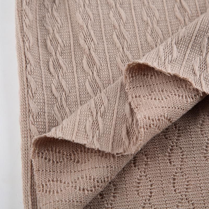 Textured off shoulder long sleeve solid top