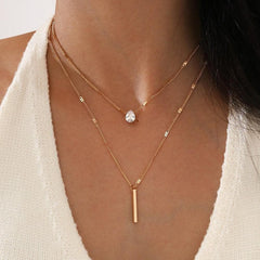 2 pcs pendant rhinestone necklace