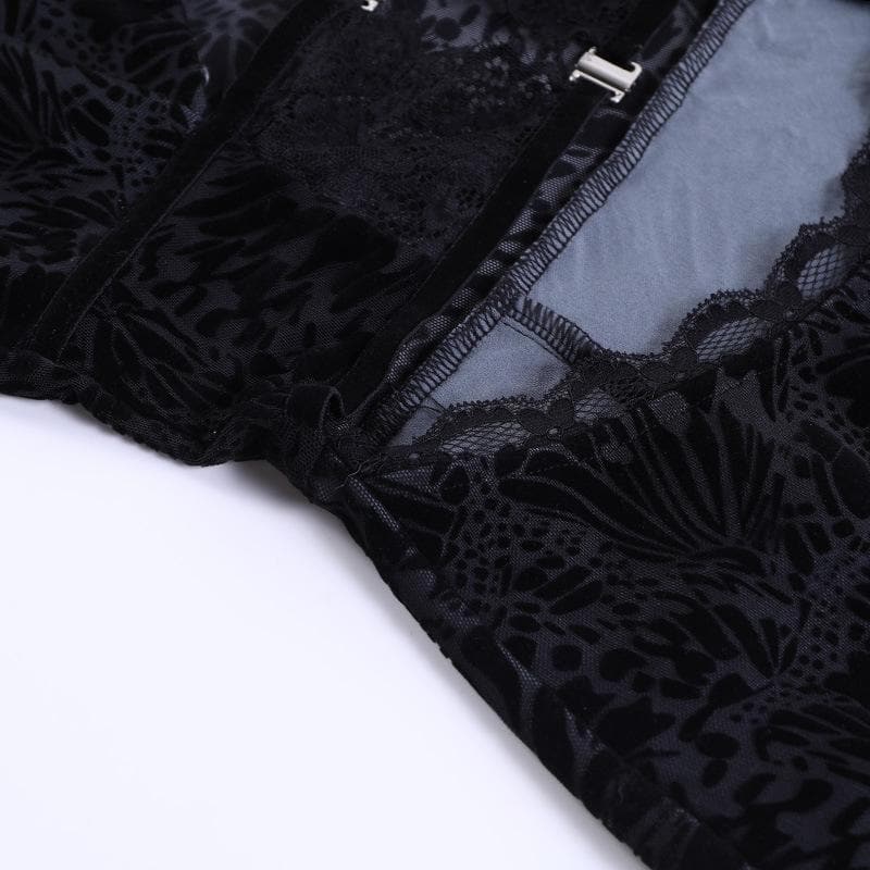 Button short sleeve hollow out textured mini dress