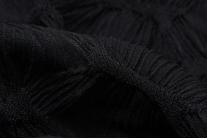 Textured long sleeve ruffle self tie solid crop top