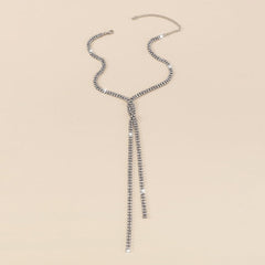 Knotted rhinestone choker necklace