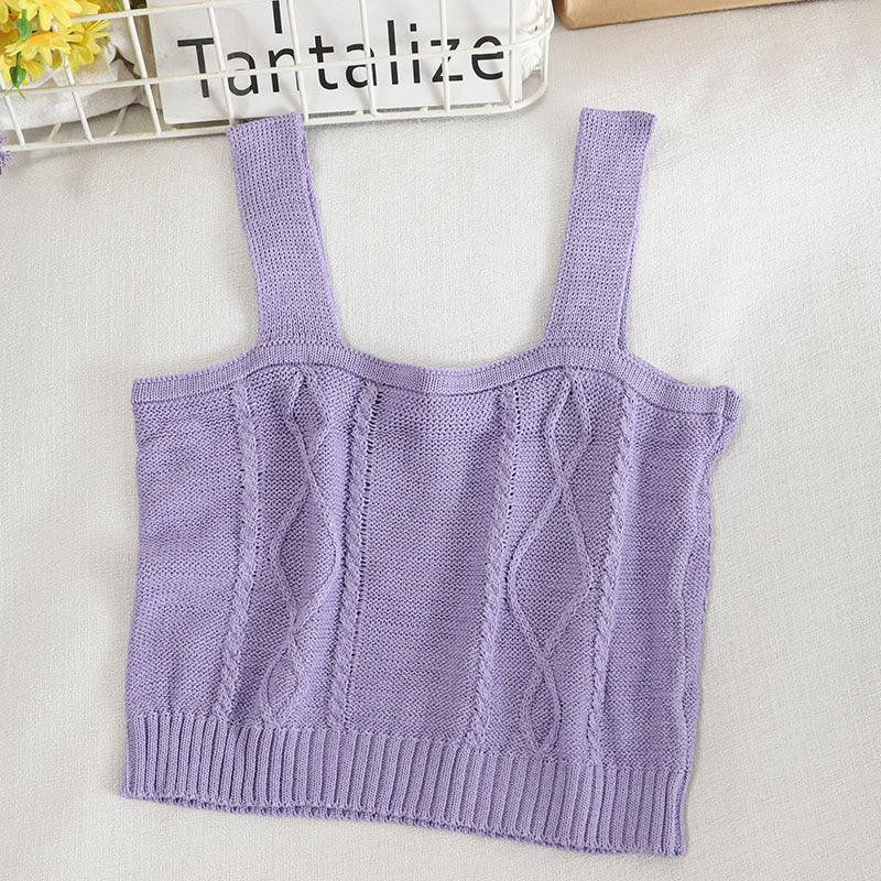 Kaylee Solid Knitted Tank Top
