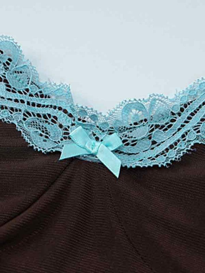 Lace Rhinestone Decor Pleated Design Cami Top