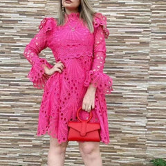 Lainey Broderie Wrap Belted Mini Dress