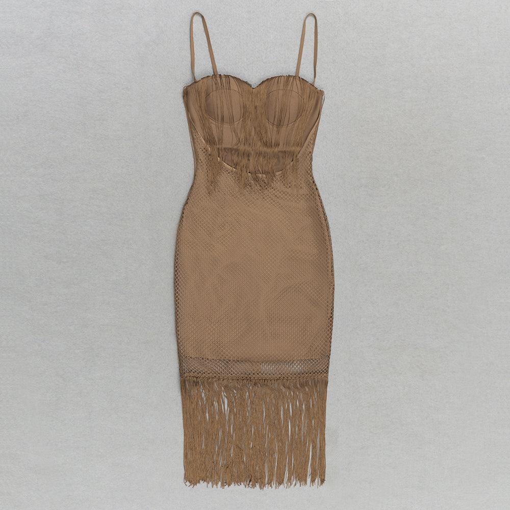 Leann Mesh Tassel Dress