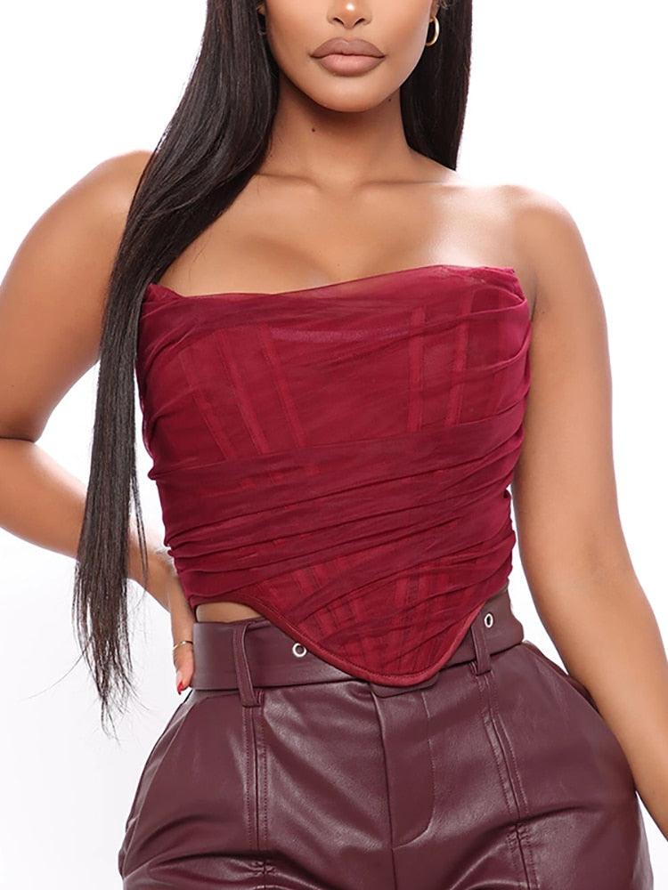 Leticia Sheer Strapless Corset Top