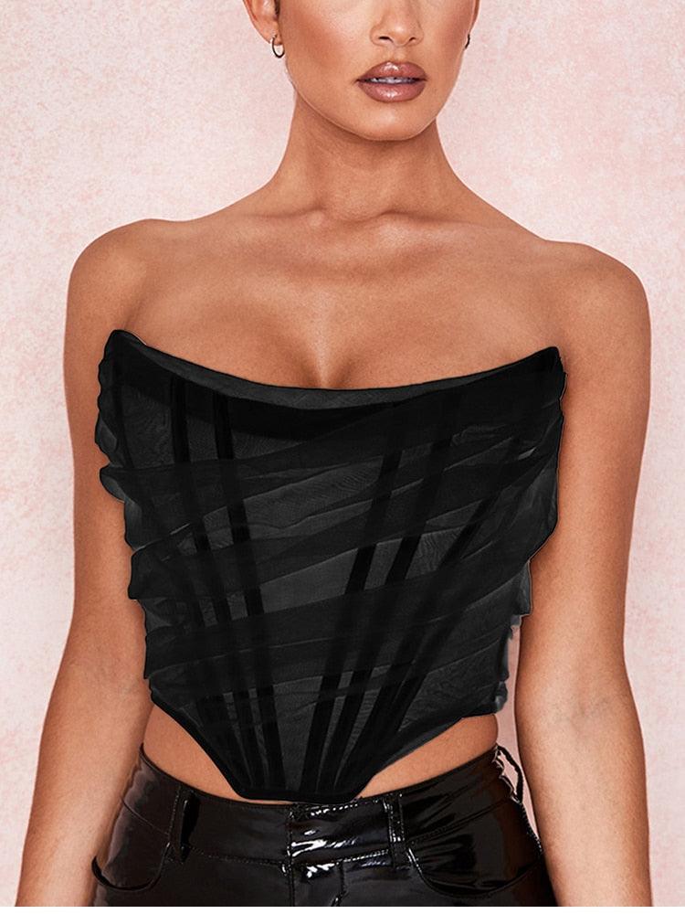 Leticia Sheer Strapless Corset Top