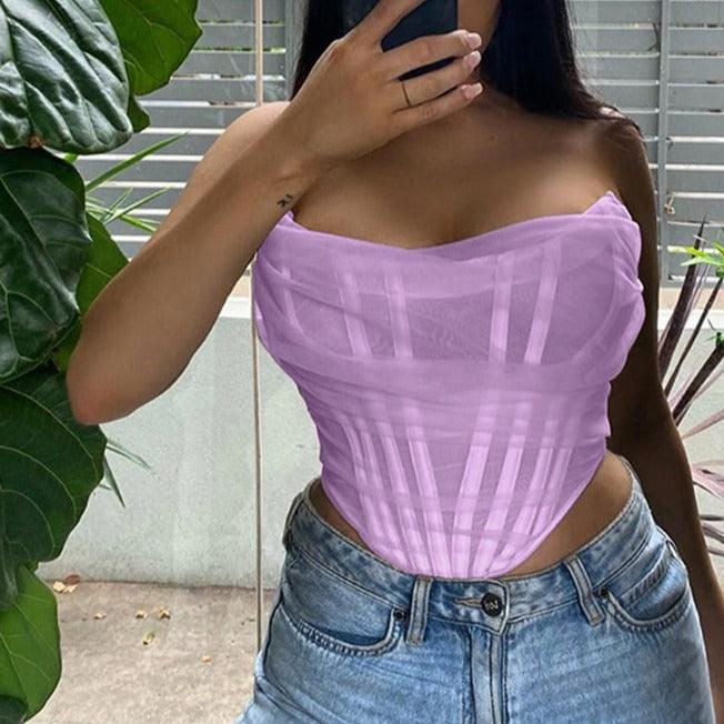 Leticia Sheer Strapless Corset Top
