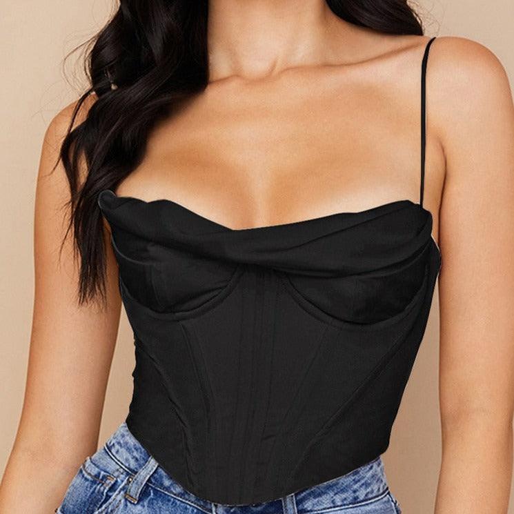 Mitchell Spaghetti Strap Drape Underwire Cami Top