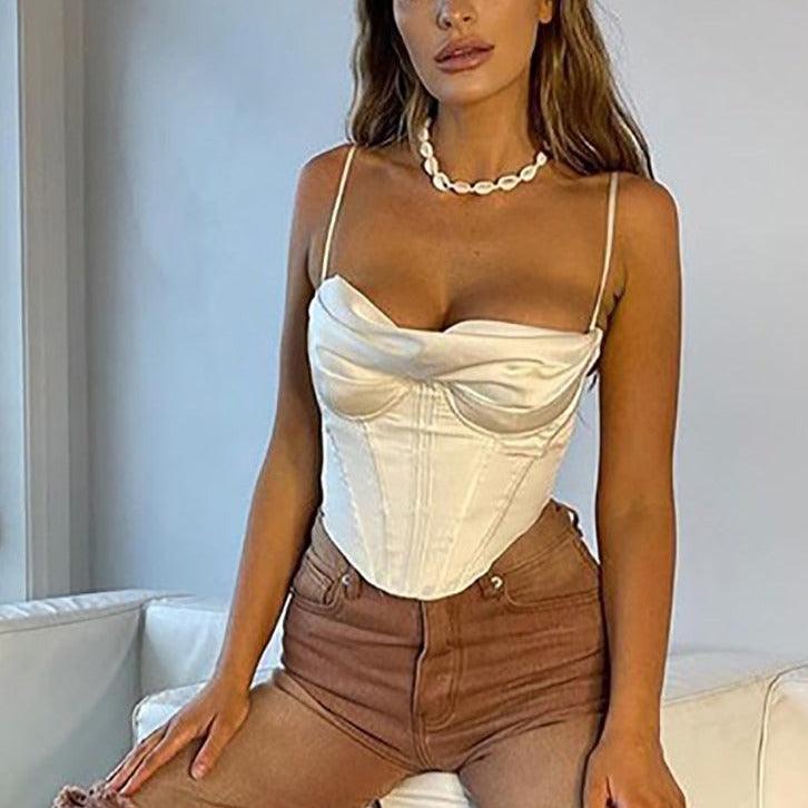 Mitchell Spaghetti Strap Drape Underwire Cami Top