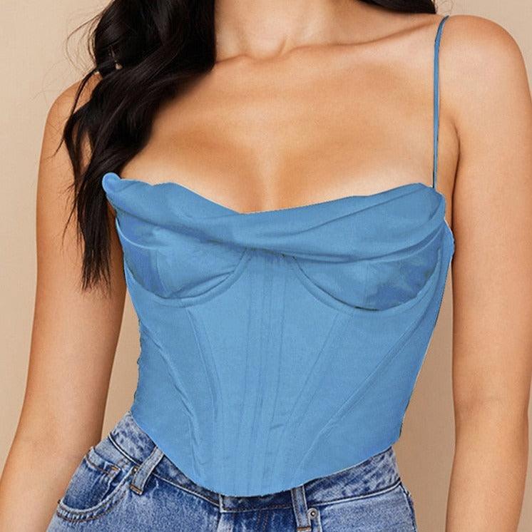 Mitchell Spaghetti Strap Drape Underwire Cami Top