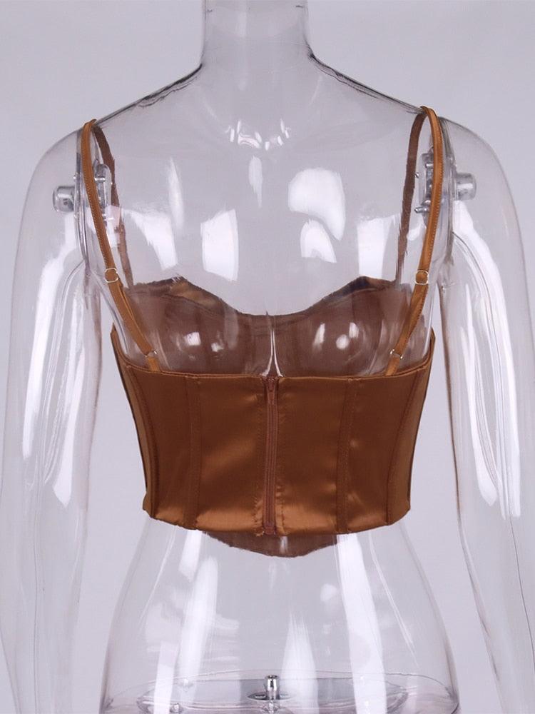 Mitchell Spaghetti Strap Drape Underwire Cami Top