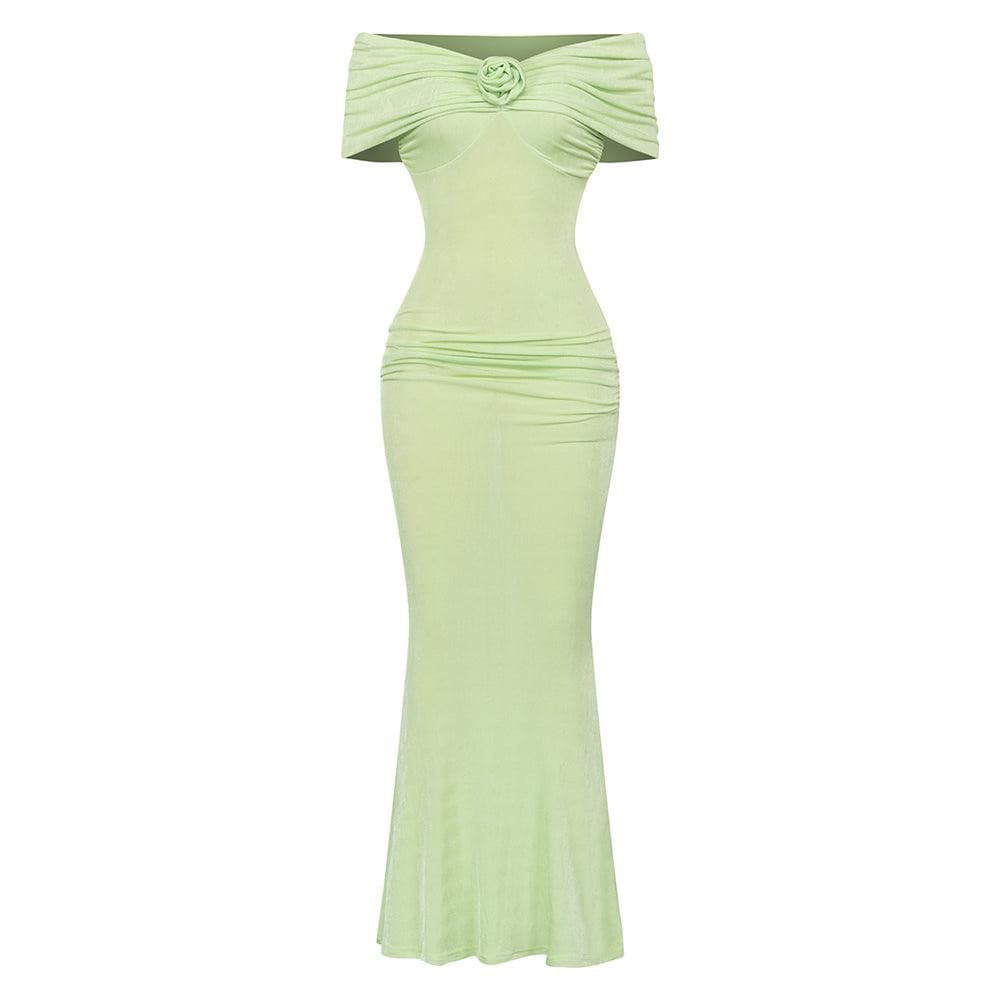 Molly Off Shoulder Solid Maxi Dress