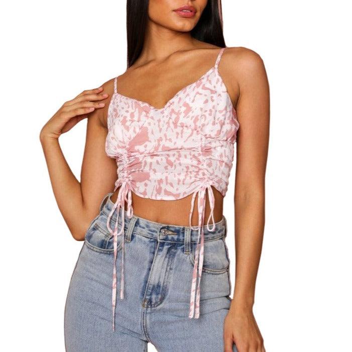 Nathalie Allover Print Drawstring Cami Top