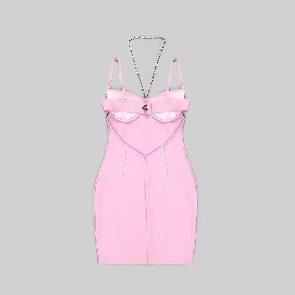 Ratana Pink Herve Mini Dress