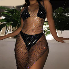 Teresa V Neck Fishnet Mesh