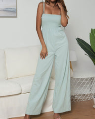 Suspenders Tube Top  Lace-up Jumpsuits Loose Pants