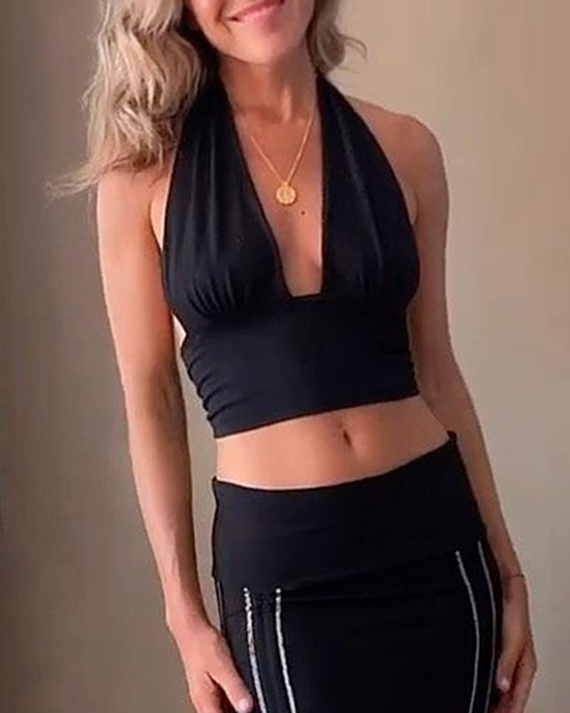 Sexy Deep V-neck Backless Camisole Tank Tops