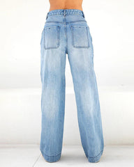 High-waist Loose Wide-legged Jeans